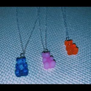 Gummy bear earrings and necklace